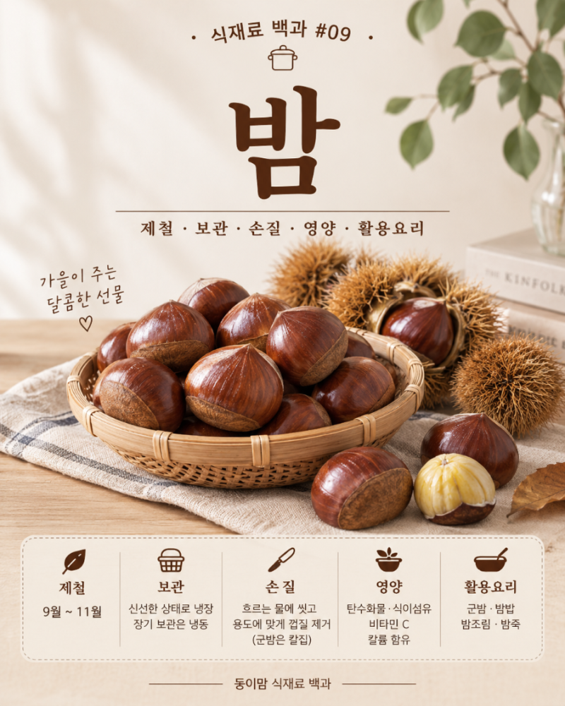 가을 밤 제철 고르는 법부터 손질 보관법까지 밤 완벽 정리