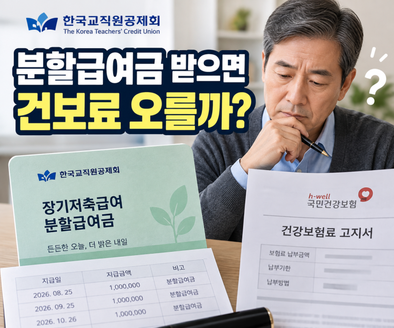 교직원공제회 분할급여금 받으면 건강보험료 오를까?｜지역가입자 이자소득 기준