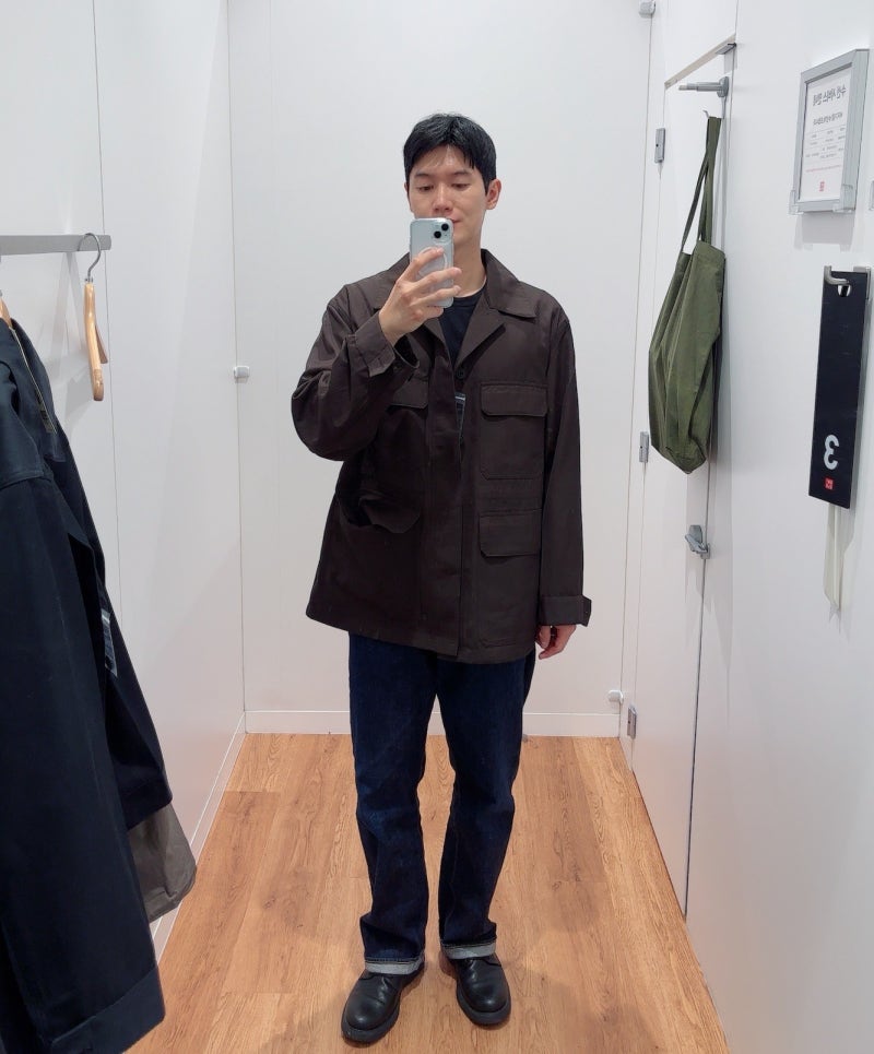 유니클로U 10주년 26FW 유틸리티 재킷 다크브라운, 블랙컬러 자켓 사이즈 리뷰