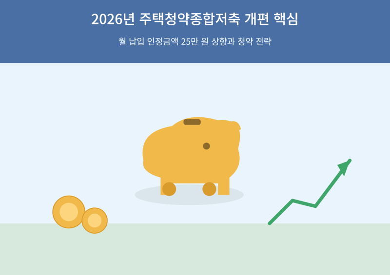 2026년 주택청약종합저축 개편 핵심! 월 납입 인정금액 25만 원 상향과 청약 전략