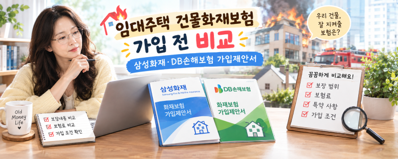 주택 건물화재보험 가입 전 비교/삼성화재·DB손해보험 가입제안서