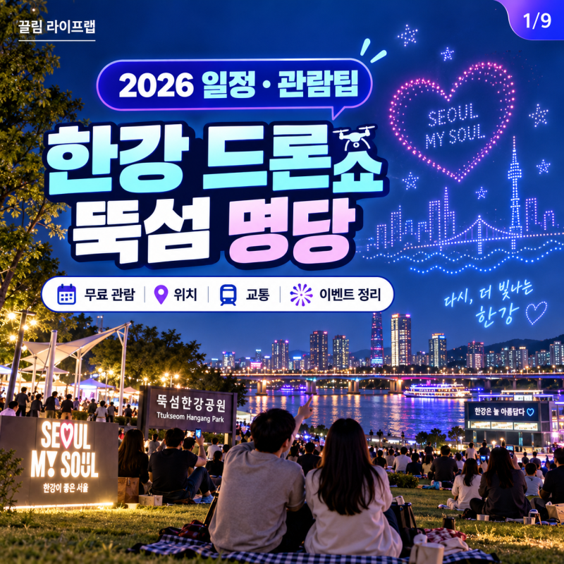2026 한강 드론 라이트 뚝섬 드론쇼 기본정보 (일정 명당자리 이벤트 관람안내)