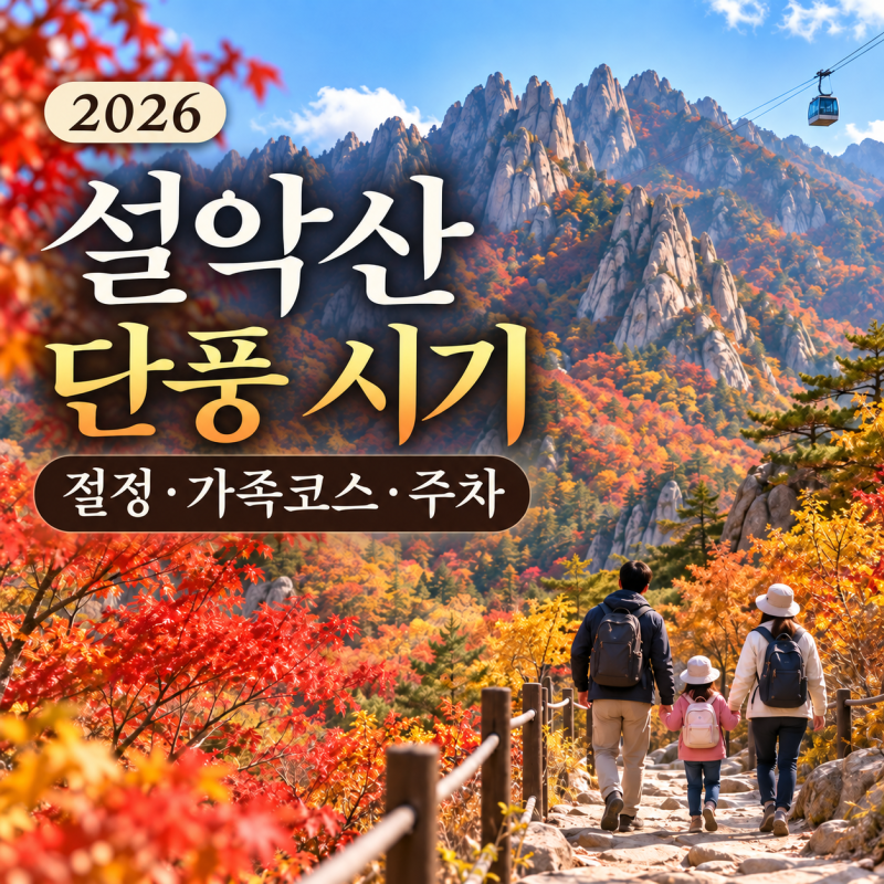 2026 설악산 단풍 시기｜첫 단풍·절정 예상일, 가족여행 코스·주차·탐방예약