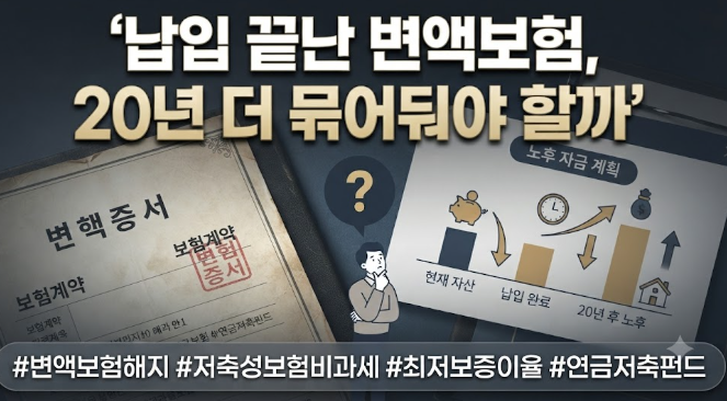 납입 끝난 변액보험, 20년 더 묶어둬야 할까 고민 사연 풀어봤어요