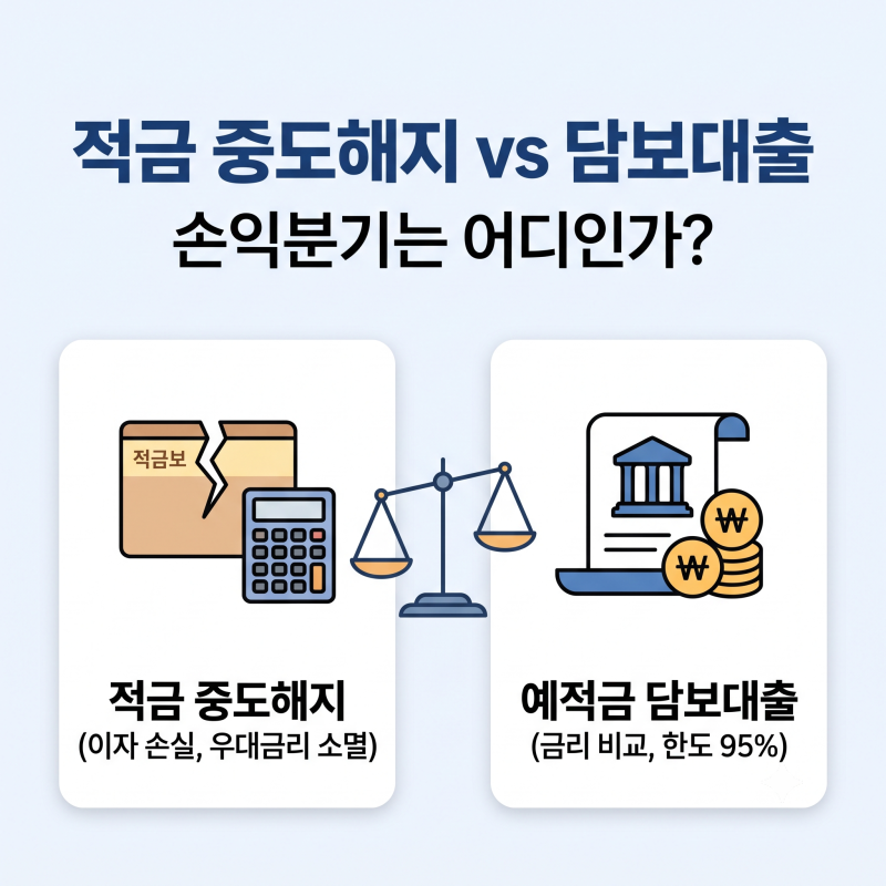 적금 중도해지 vs 예적금담보대출, 손익분기는 정확히 어디인가 (2026년 추석 기준)