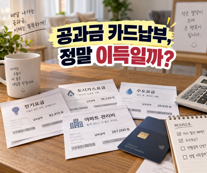 공과금 신용카드 납부, 무조건 이득일까? 모르면 나만 손해 본다 [혜택·수수료 총정리]