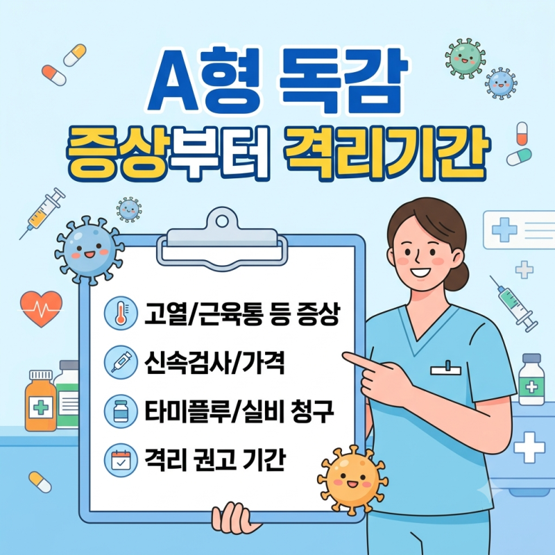 A형 독감 증상부터 격리기간, 타미플루 실비 청구 서류 총정리