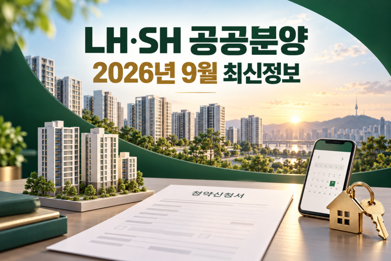 LH 공공분양·SH 공공분양 2026년 9월 최신 일정, 지금 청약 가능한 곳은?