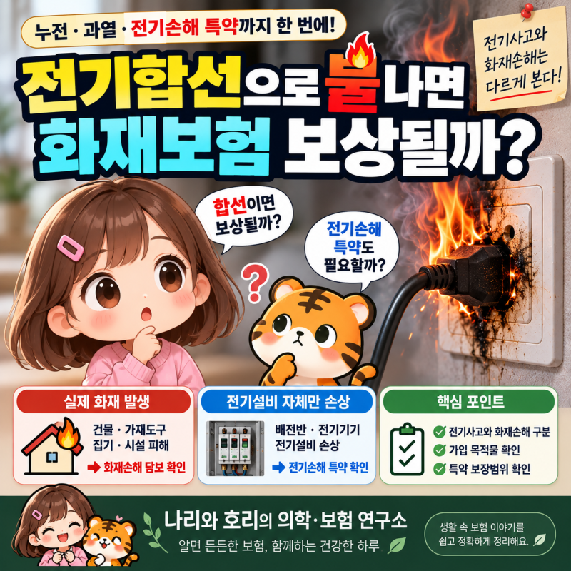 전기합선으로 불나면 화재보험 보상될까?｜누전·과열·전기손해 특약 차이