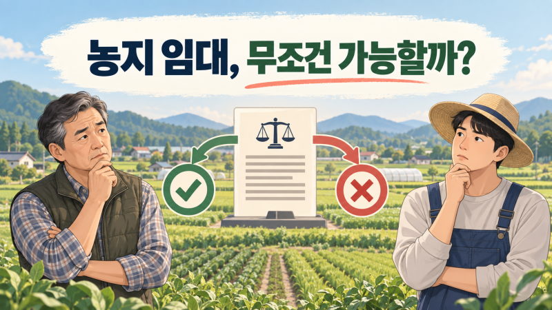 2026 농지 전수조사에서 농지 임대차 불법 기준 ｜ 농지 빌려주면 무조건 불법일까?