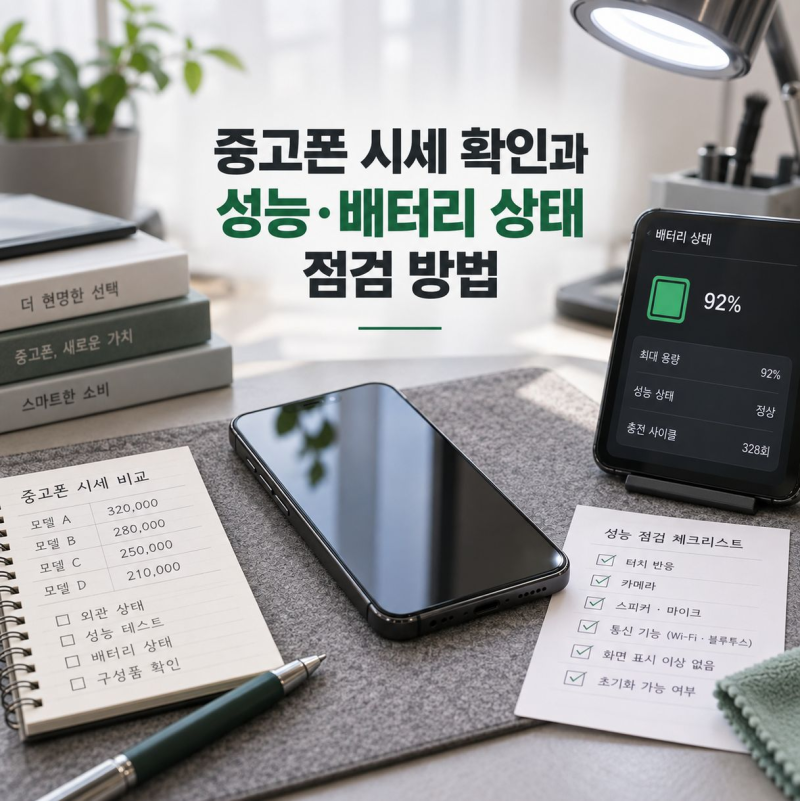 중고폰 시세 확인과 성능·배터리 상태 점검 방법