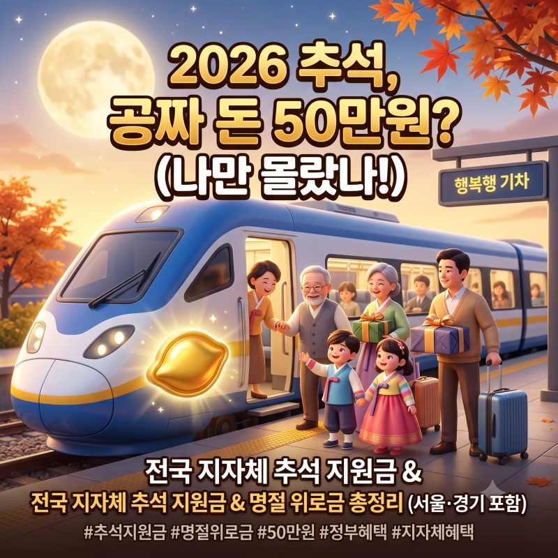 2026년 전국 지자체별 추석 지원금 및 명절 위로금 지급 현황 총정리