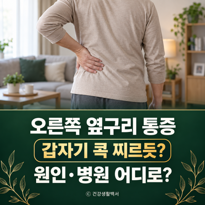 오른쪽 옆구리 통증 “갑자기 콕 찌르듯 아프다면?” 남자·여자 원인부터 병원 어디로?