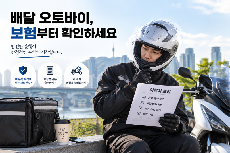 배달 오토바이 보험, 아무 보험이나 가입하면 될까? 꼭 확인할 5가지
