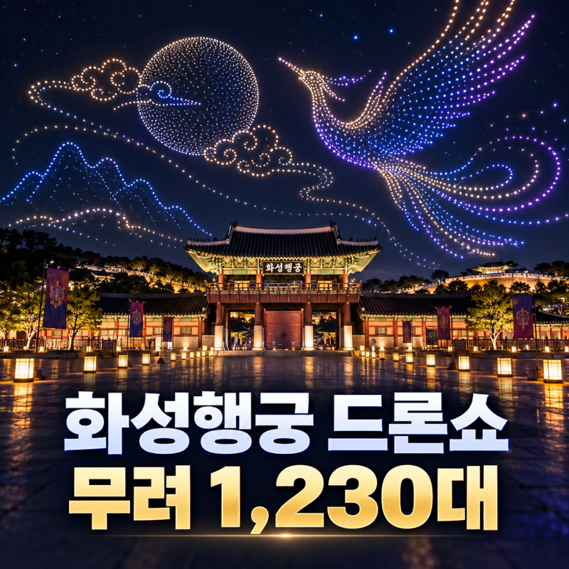 화성행궁 드론쇼 1230대, 수원 밤하늘이 화제된 이유
