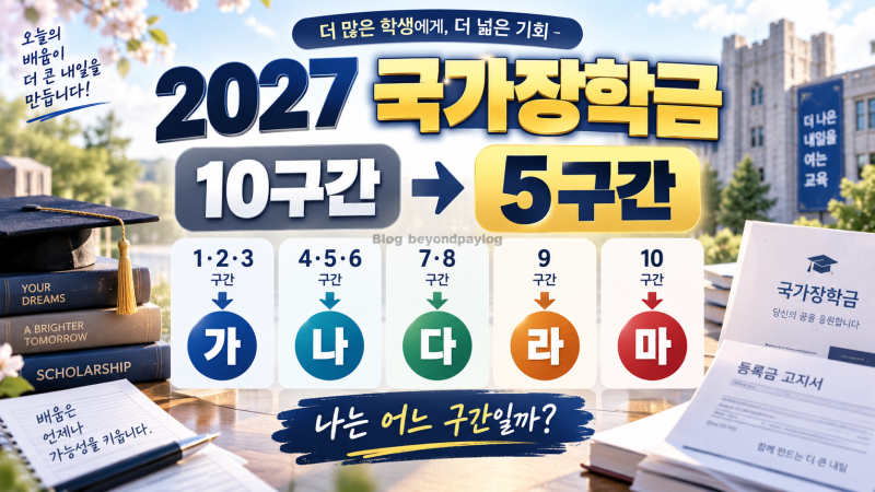 2027 국가장학금 소득분위 바뀐다｜1~10구간 폐지, 나는 가·나·다·라·마 어디일까?