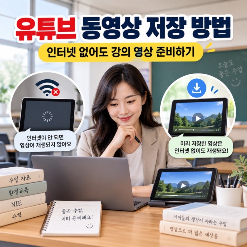 유튜브 동영상 저장 방법, 인터넷 없는 강의실에서 영상 재생하려면?