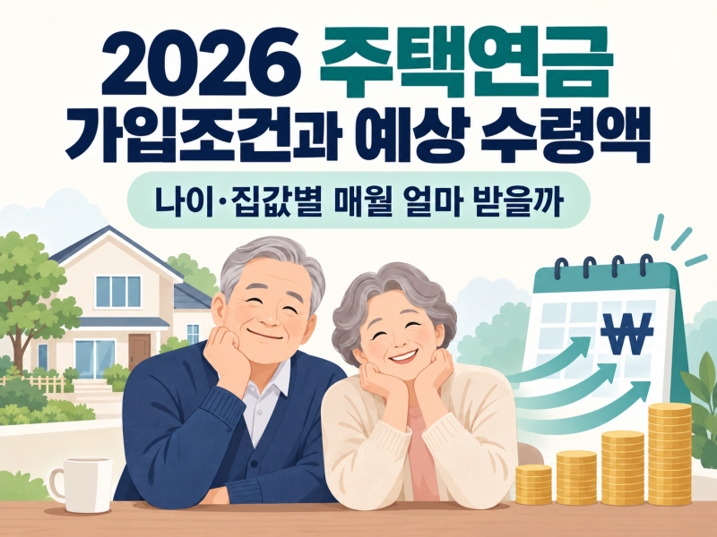 2026 주택연금 가입조건과 예상 수령액｜나이·집값별 얼마 받을까