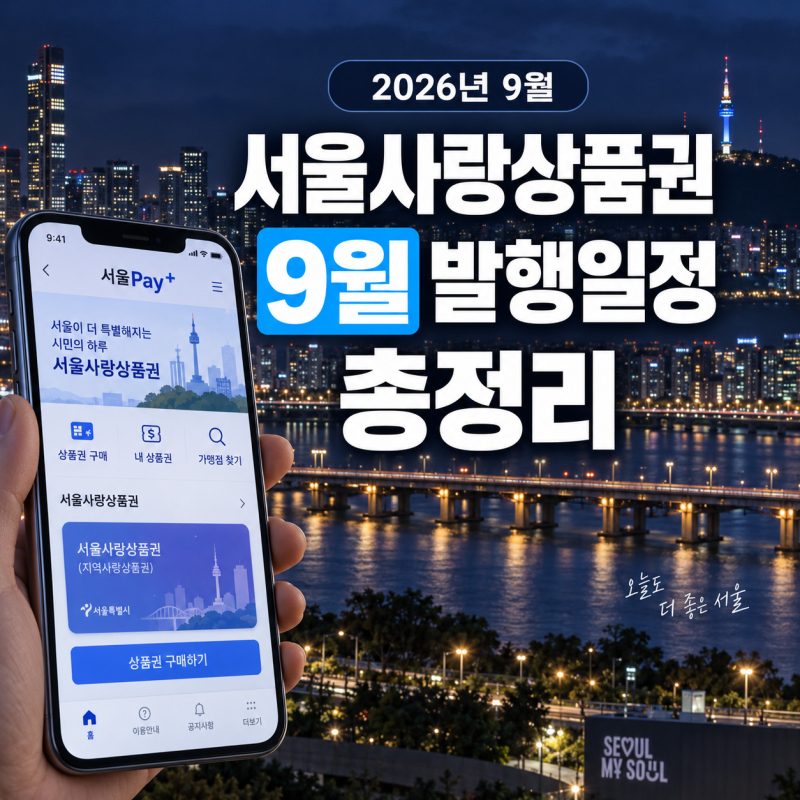 2026 서울사랑상품권 9월 발행일정·구매시간·구매방법·5% 할인·페이백·서울Pay+ 총정리