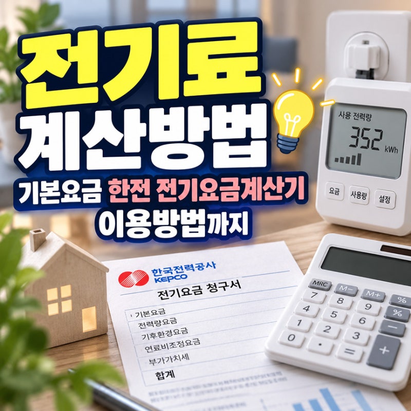 전기료 계산방법, 기본요금 한전 전기요금계산기 이용방법까지
