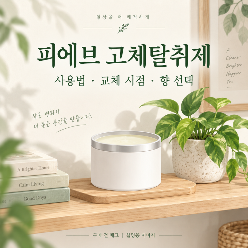 피에브 고체탈취제｜사용법과 교체 시점, 무향은 어떨까?