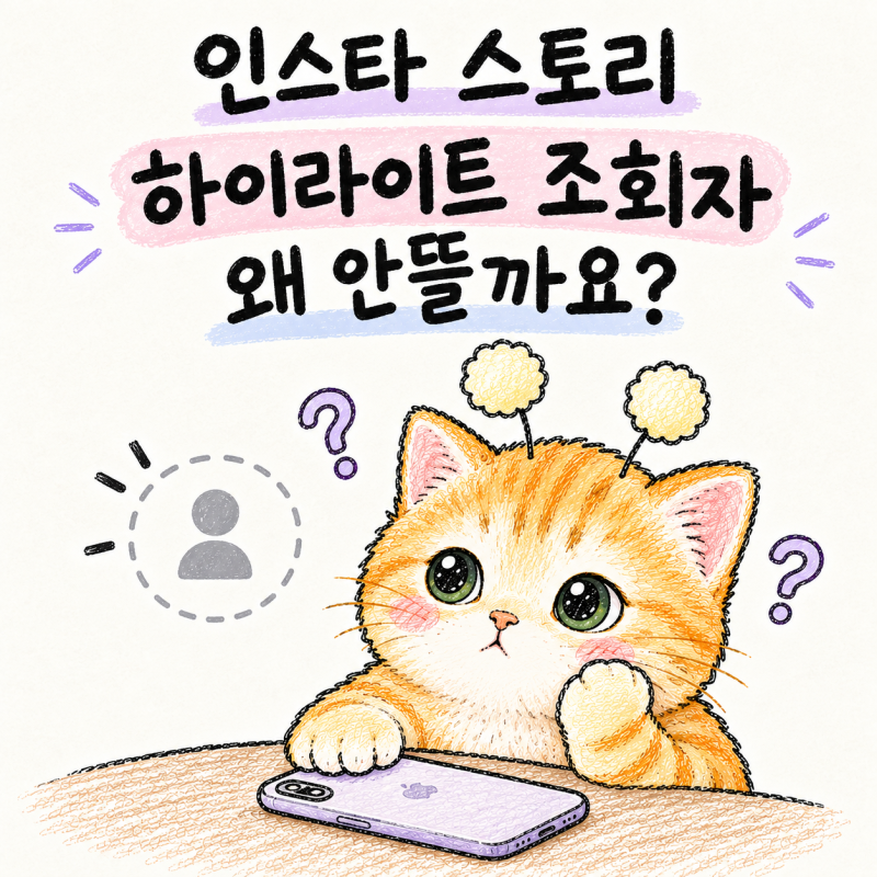 제목 인스타 하이라이트 조회자 안뜸, 오류 아니고 원래 안 보이는 거예요