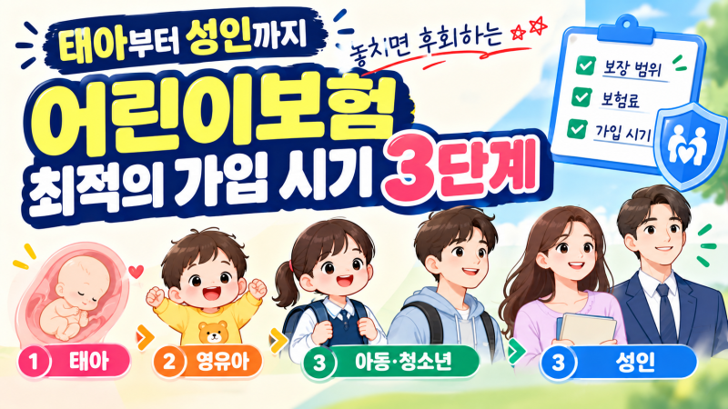 태아부터 성인까지 놓치면 후회하는 어린이보험 최적의 가입 시기 3단계