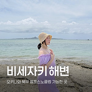 [오키나와 태교여행] 임산부 셀프 스노클링 하기 좋은 북부 얕은 해변 '비세자키 해변' 탈의....