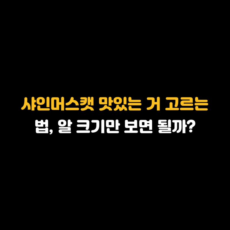 샤인머스캣 맛있는 거 고르는 법, 알 크기만 보면 될까?
