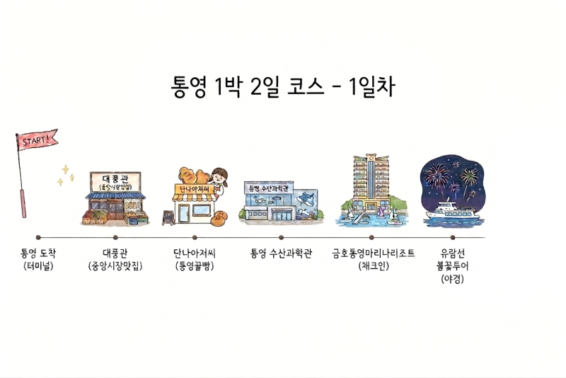 [통영아기랑] 18개월 아기랑 3대가 함께한 1박 2일 통영여행 - ①일차 (대풍관, 단나아저씨, 통....