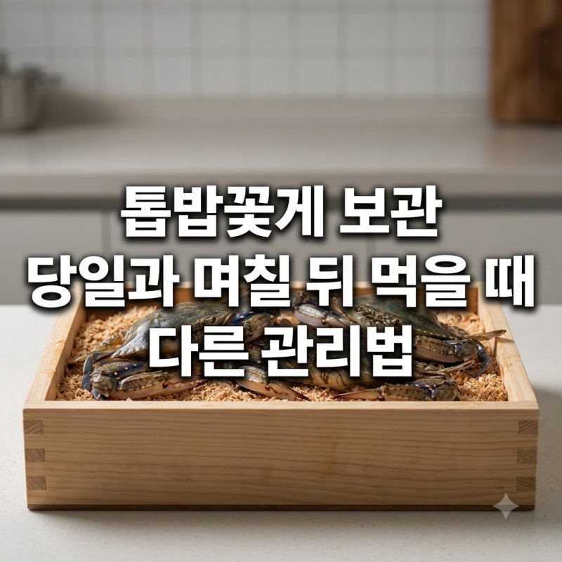 톱밥꽃게 보관 당일과 며칠 뒤 먹을 때 다른 관리법
