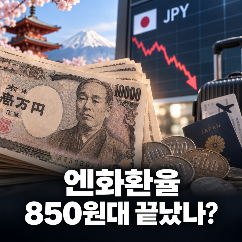 엔화환율 전망, 850원대 끝났나? 일본여행 환전은 지금?