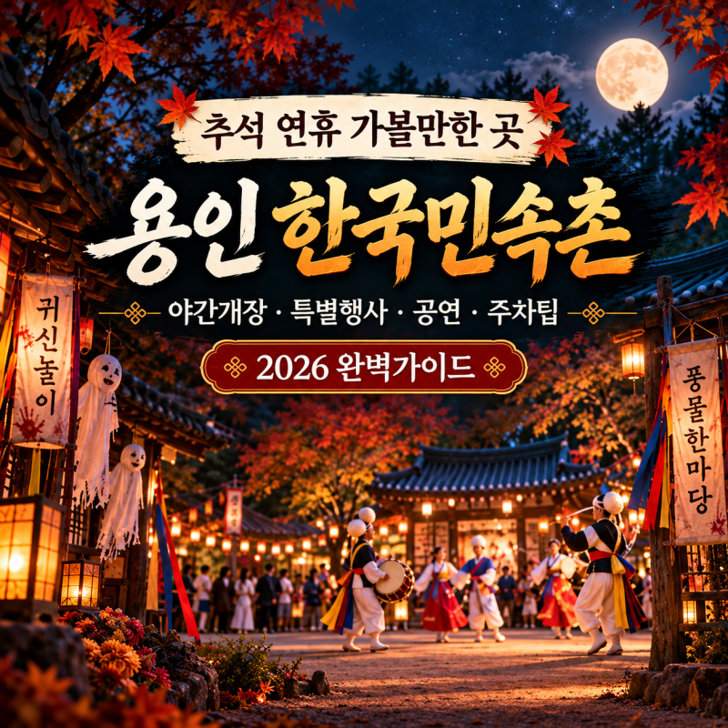 추석 연휴 가볼만한 곳 2026 용인 한국민속촌 완벽 가이드:귀신 출몰 시간, 추천 동선,주차꿀....
