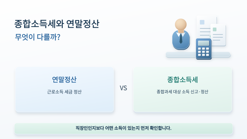 종합소득세와 연말정산은 무엇이 다를까? 직장인 기준 쉽게 정리