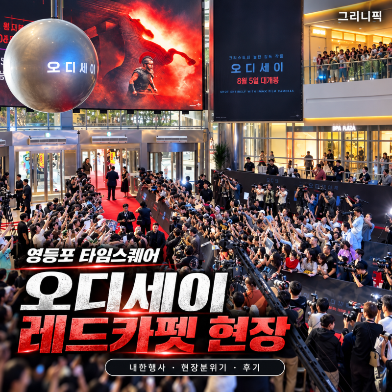 영등포 타임스퀘어 오디세이 레드카펫 | 맷 데이먼·샤를리즈 테론·크리스토퍼 놀란 실물 후....