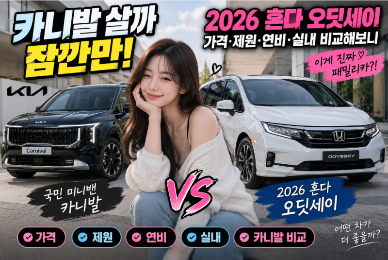 “카니발 살까 잠깐만!” 2026 혼다 오딧세이 가격 제원 연비 실내 비교해보니
