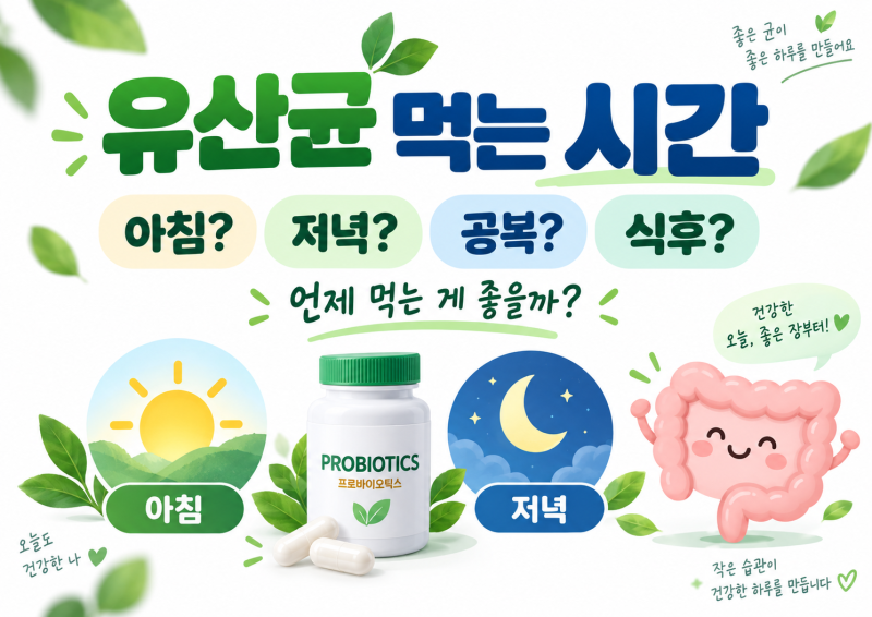 유산균은 언제 먹는 게 좋을까? 아침·저녁·공복·식후 차이