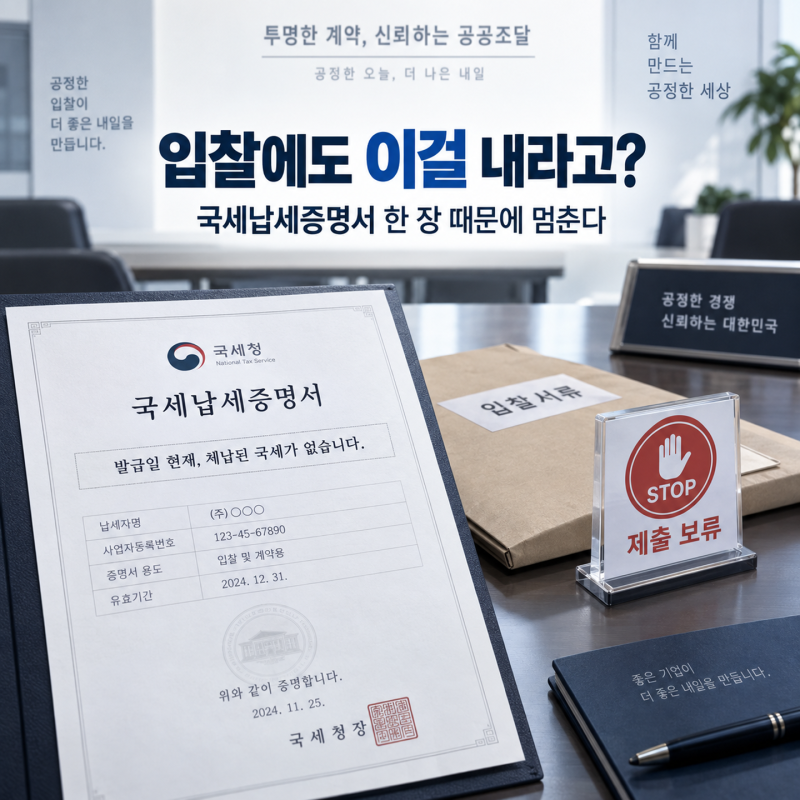 “입찰에도 이걸 내라고?” 국세납세증명서 한 장 때문에 멈추는 경우