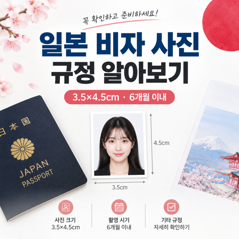 일본 비자 사진 규정 총정리｜3.5×4.5cm 맞을까? 촬영 전 꼭 확인하세요