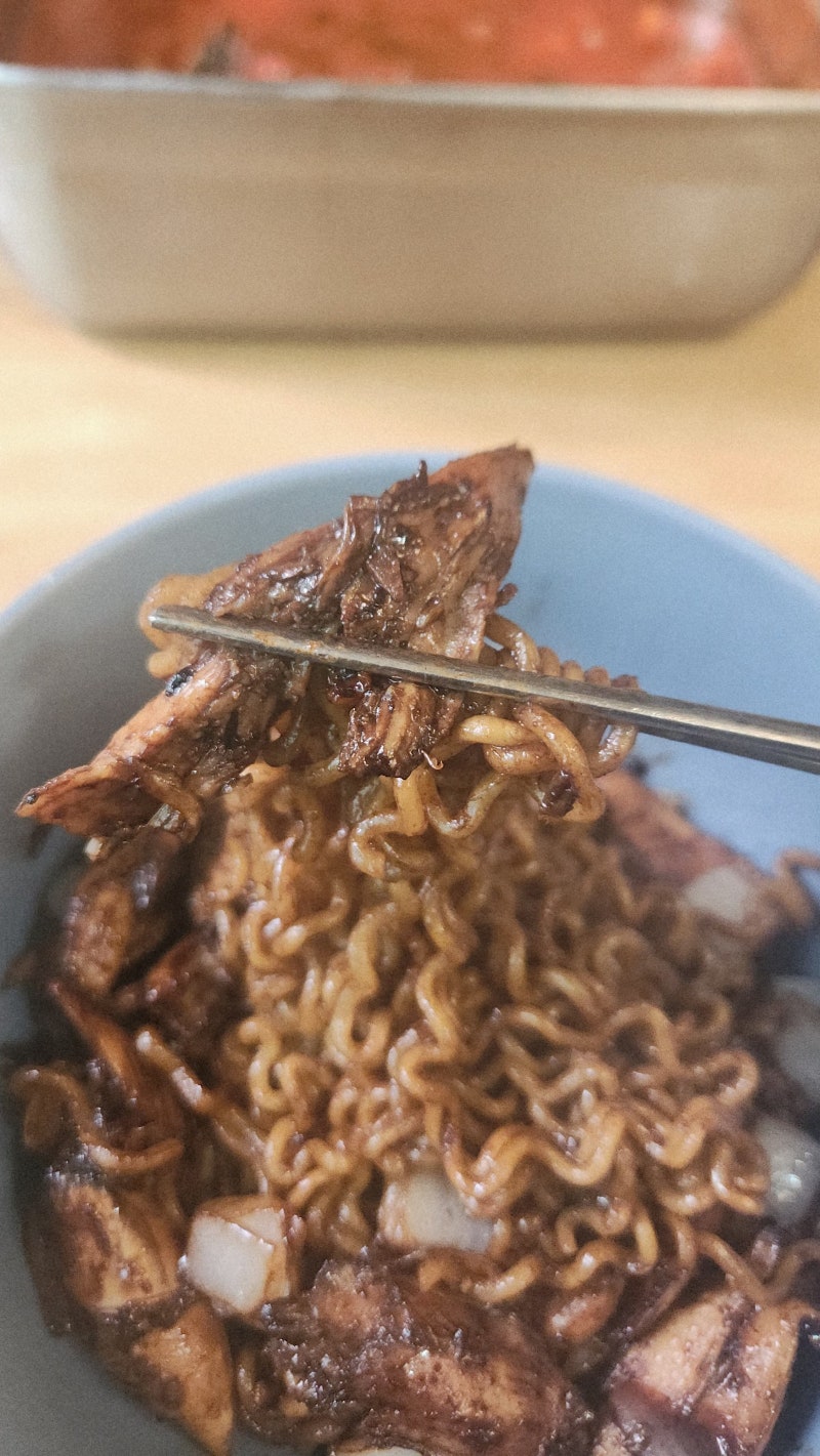 짜장라면으로 간짜장만들기 레시피 대충해도 맛있네?