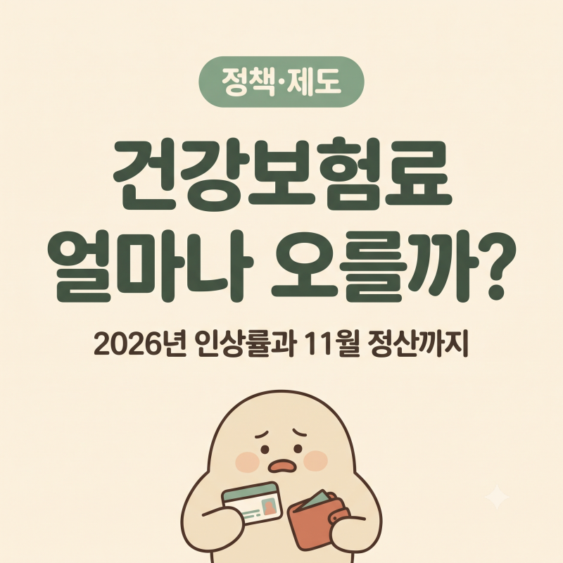 건강보험료 얼마나 오를까? 2026년 인상률과 11월 정산까지