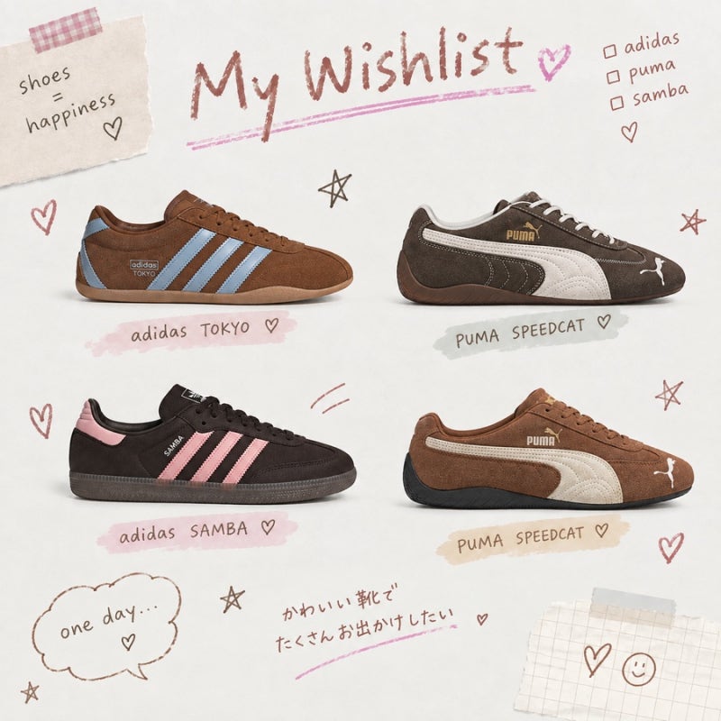 wishlist 2026 가을 운동화 위시리스트  코디하기 좋은 브라운 신발 추천 아디다스 도쿄 삼바 스....