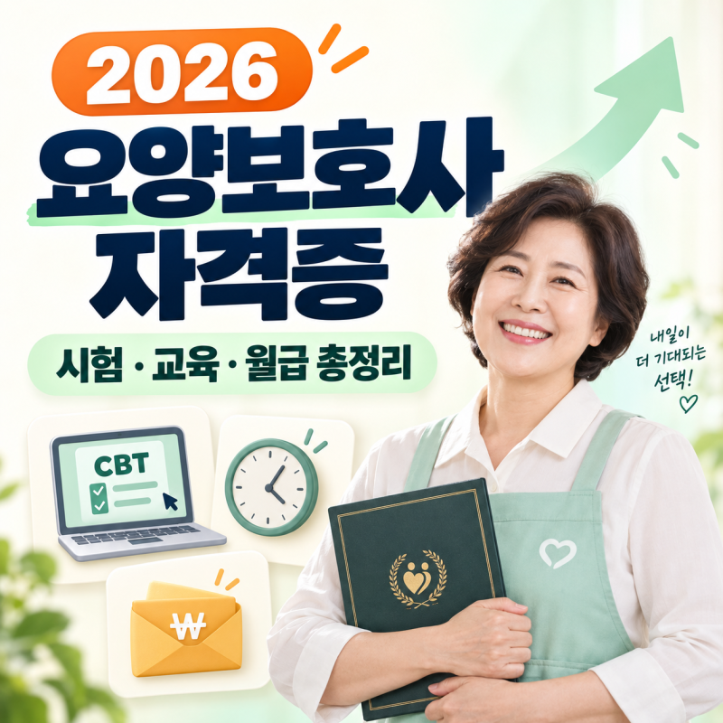 요양보호사 자격증 따는법｜시험일정·교육시간·국비지원·월급 총정리