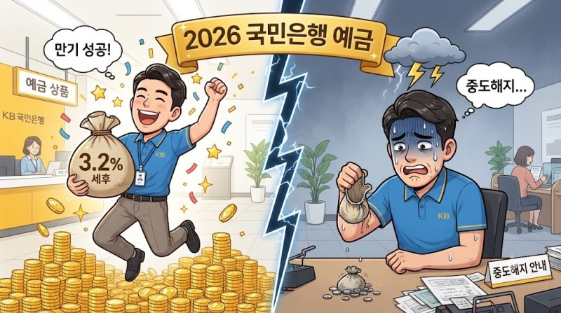 국민은행 정기예금 금리 2026, 3.2%보다 먼저 갈리는 세후이자와 중도해지 조건