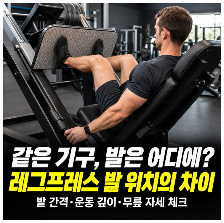 레그프레스 발 위치, 위에 놓으면 엉덩이만 운동될까요?