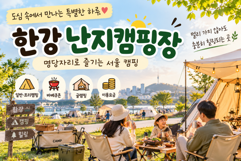 한강 난지캠핑장 예약｜명당자리·바베큐존·글램핑 이용요금
