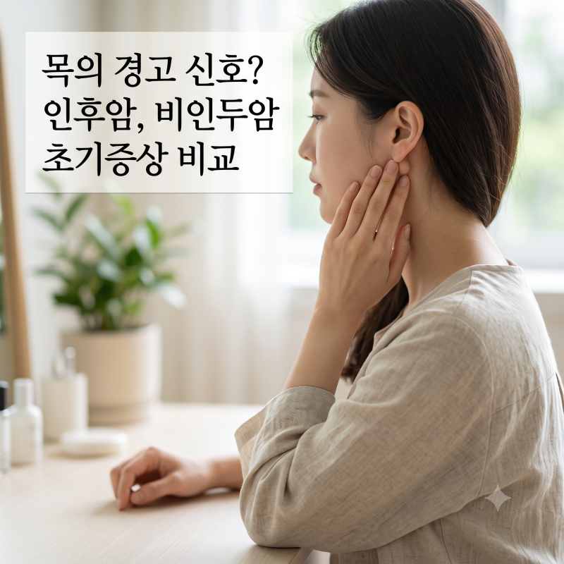 인후암 비인두암 증상 차이점: 2주 이상 지속되는 목, 코 증상 위험 신호(두경부암)