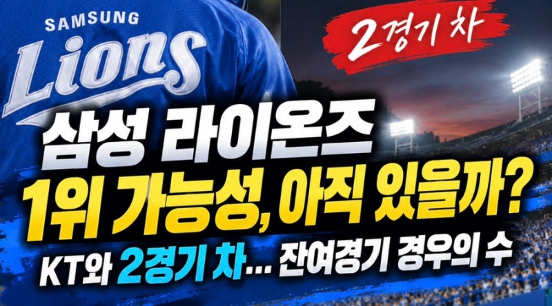 삼성 라이온즈 1위 가능성, 아직 있을까? KT와 2경기 차…잔여경기 경우의 수