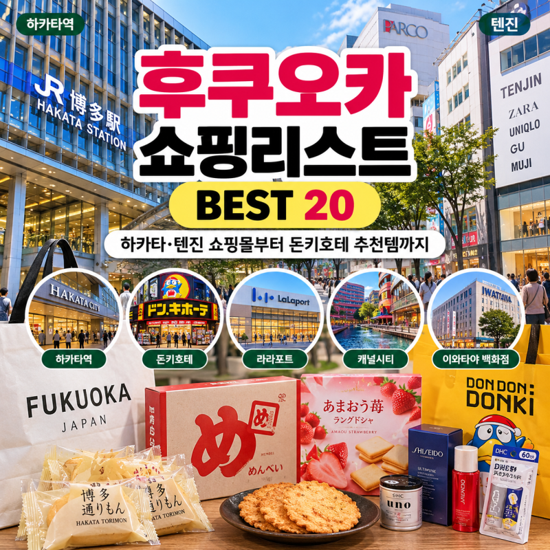 후쿠오카 쇼핑리스트 BEST 20, 하카타·텐진 쇼핑몰부터 돈키호테 추천템까지