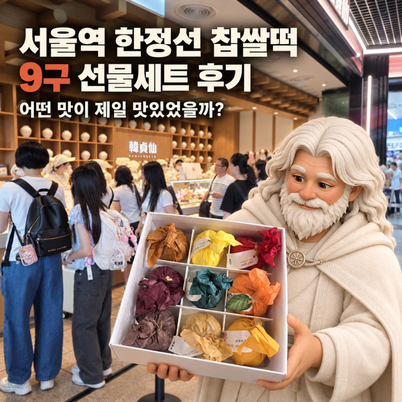요즘 핫한 한정선 찹쌀떡 9구 선물세트｜서울역에 줄 서던 그 집, 선물 받아 먹어본 후기
